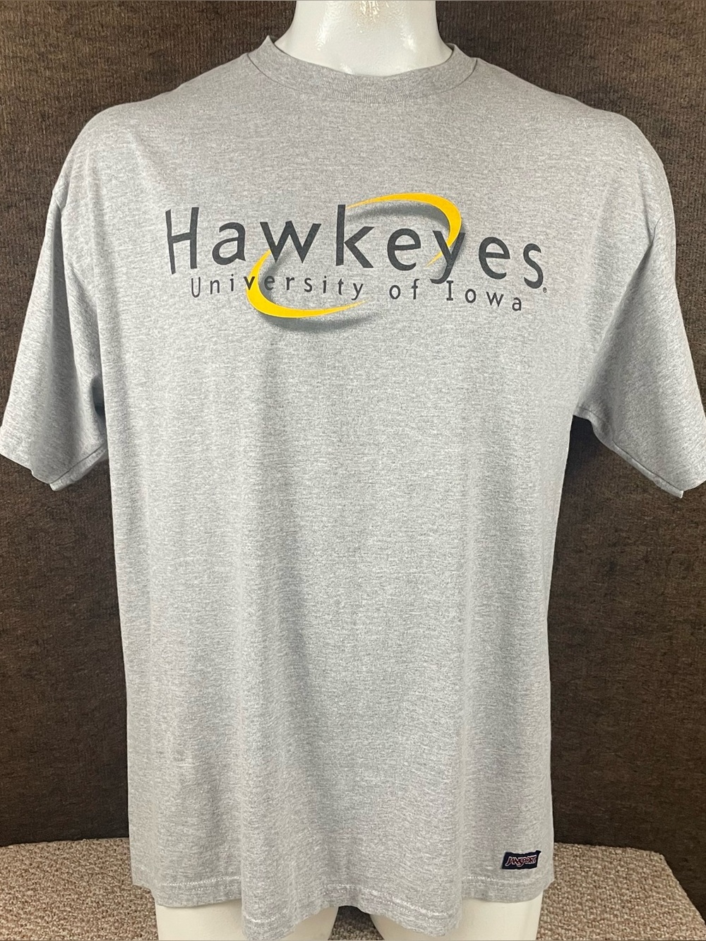 Vtg Iowa Hawkeyes Shirt Men XL In sport USA Short Sleeve Gray Football 90s B38